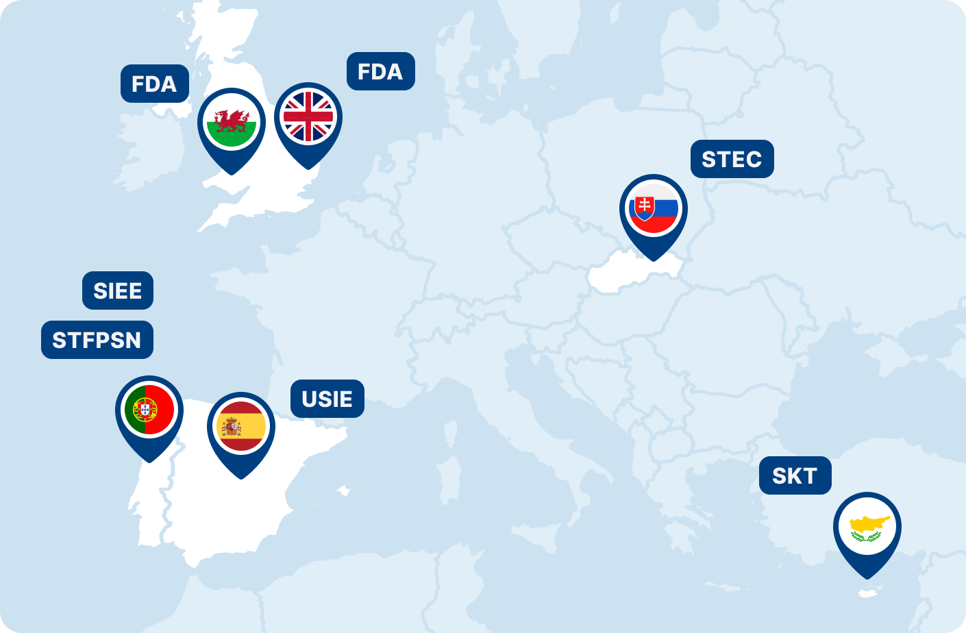 Mapa/Rede de Sindicatos Membros